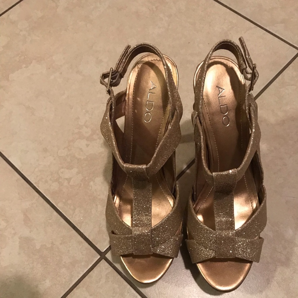 Gold bling 4 inch heels